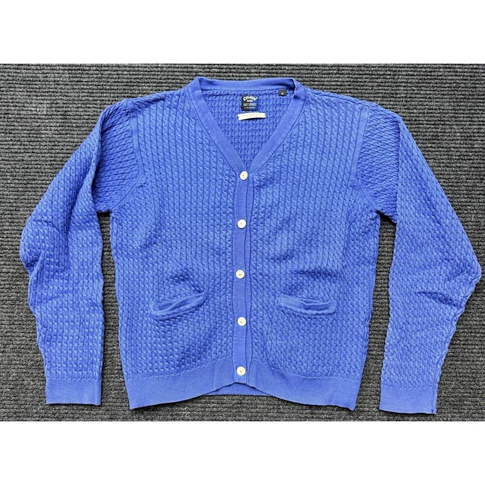 Vintage Callaway by Nordstrom Golf Knit Cardigan Sweater Blue Size Medium